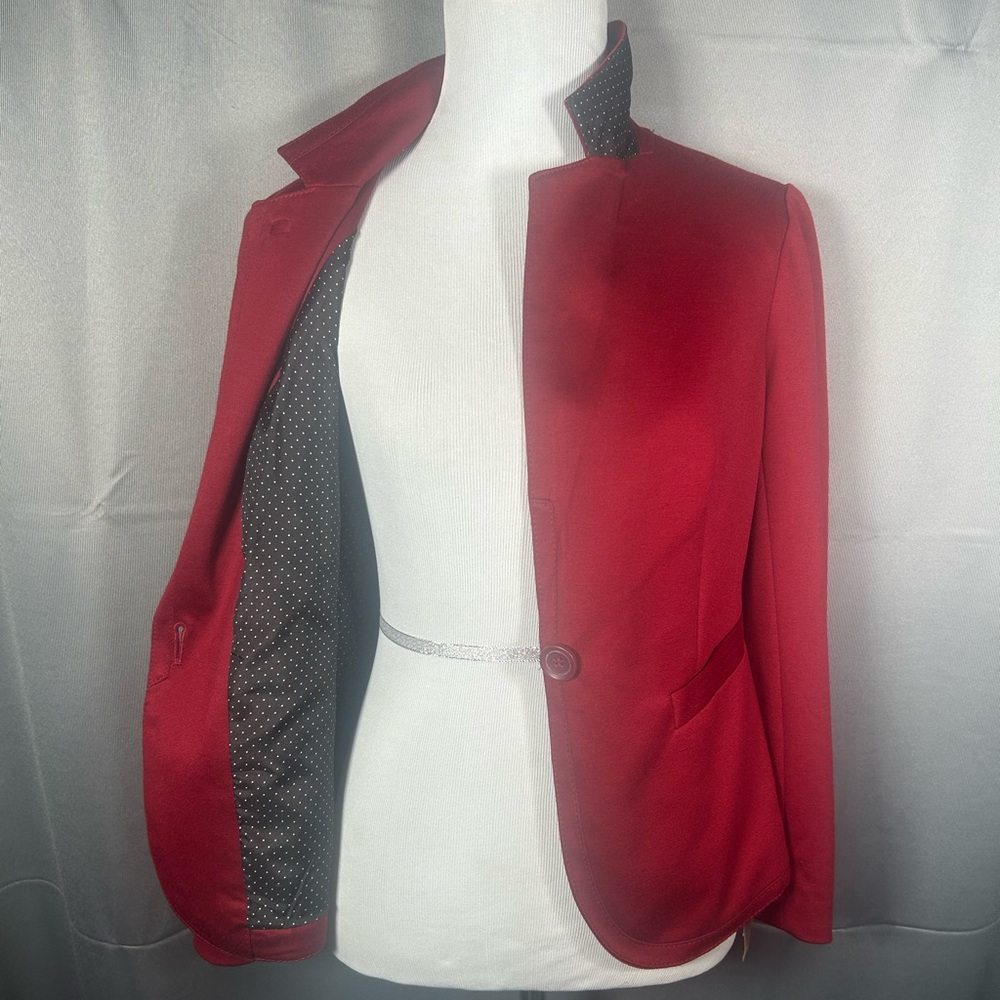 The Limited One Button Career Blazer in Vibrant Red - Picture 4 of 5